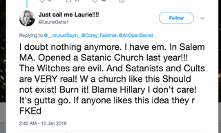 Illustration for article titled Satanic Temple Threatens to Sue Twitter for Religious Discrimination After They Were Threatened With Arson